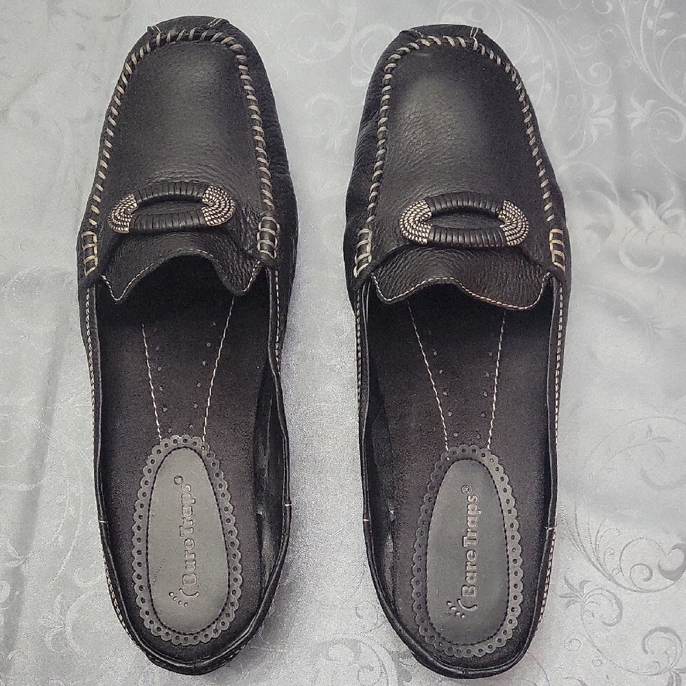BareTraps Women's Black Mules with Stitch Detail